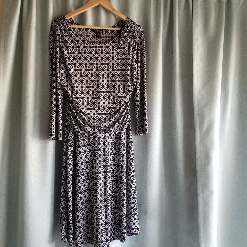 Black + White Patterned Dress